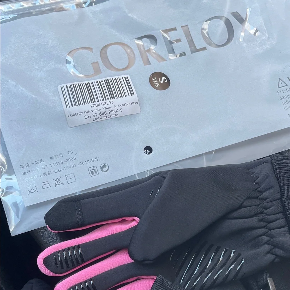 Gorelox fleece lined kids gloves size small youth